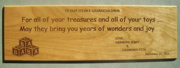 Custom Engraved Wood For Children's Toy Box