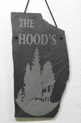 Custom Laser Engraved Slate Family Sign