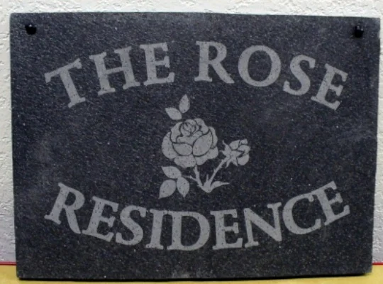 Custom Laser Engraved Sign On Dark Slate