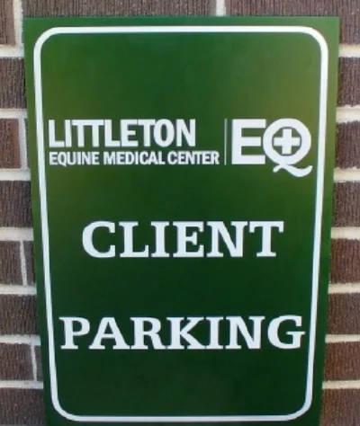 Parking Sign Engraved On Green Anodized Aluminum