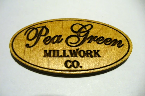 Laser Cut And Engraved Logo On Wooden Label