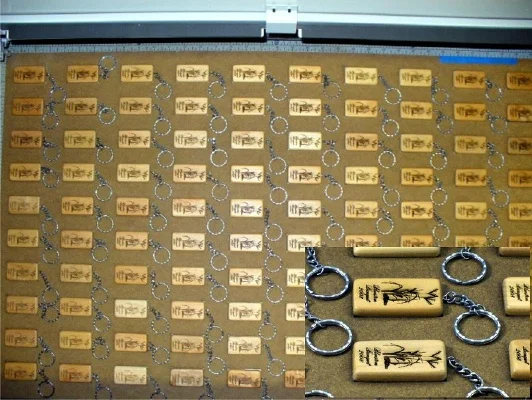 Logo Engraved On Wood Keychains For Annual Event