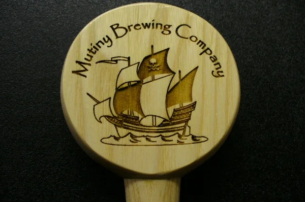 Brewing Logo Engraved On Wooden Tap Handle