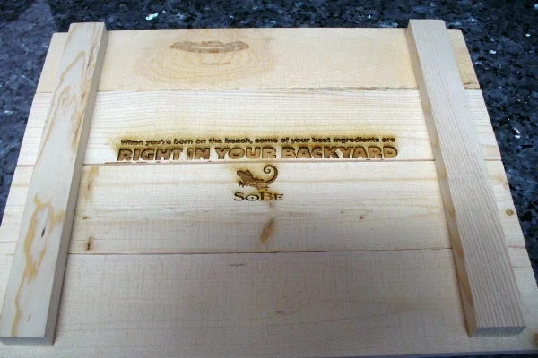 Advertising Laser Engraved Inside Of Crate Top