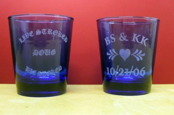 Laser Engraved Personalized Blue Drinking Glasses