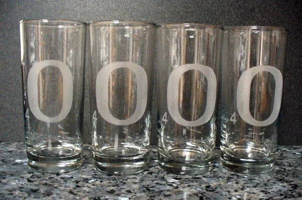 The Big 4O (O for last name) Engraved Drinking Glasses