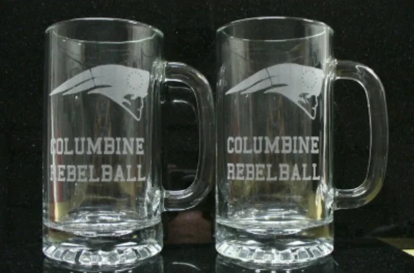 Sports Team Logo Laser Engraved Glass Mugs