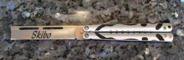 Text Laser Marked On Stainless Steel Blade
