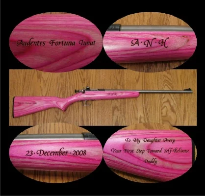 Personalized Laser Engraved Pink BB Gun