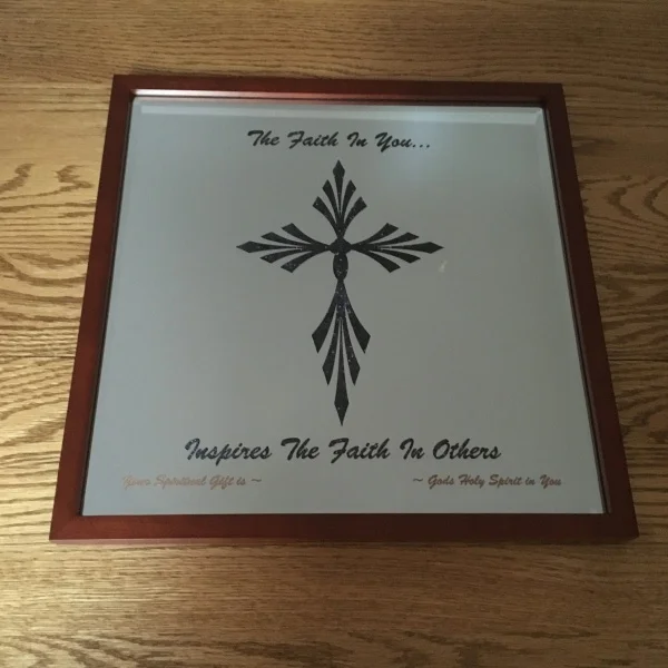 Laser Engraved And Painted Cross Mirror