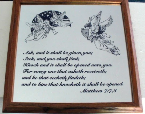 Bible Verse And Angels Engraved And Painted Mirror
