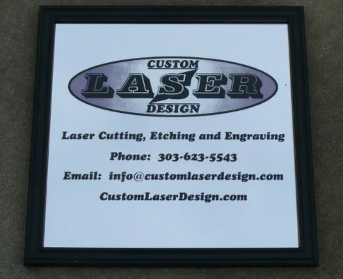 Logo And Text Engraved And Painted On Mirror
