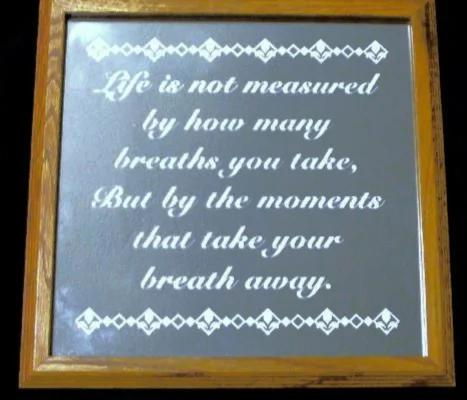 Quote And Design Laser Engraved On Mirror