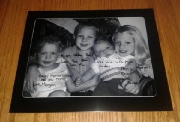 Photo with Signatures Engraved on Anodized Aluminum