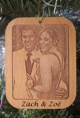 Laser Cut Wood Christmas Ornament With Photo