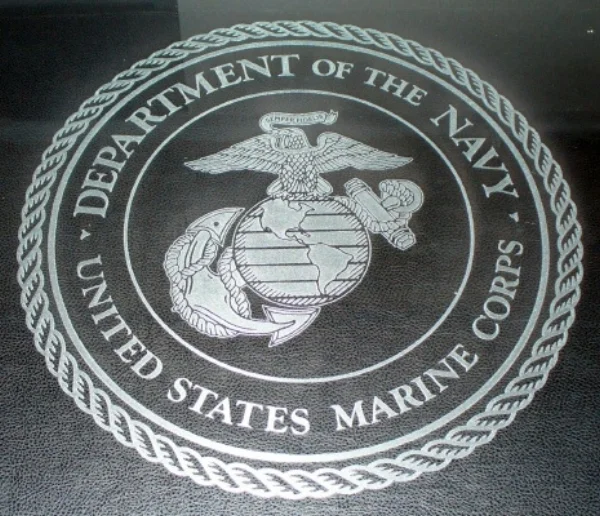 Navy Emblem Laser Engraved On Glass Pane