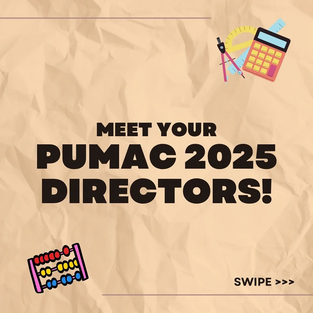 Meet your 2025 PUMaC Directors!

With less than 2 weeks until competition, they, along with the rest of the PUMaC team, have been working around the clock to put together an amazing event!

We can&rsquo;t wait to meet everyone attending! See y&rsquo;