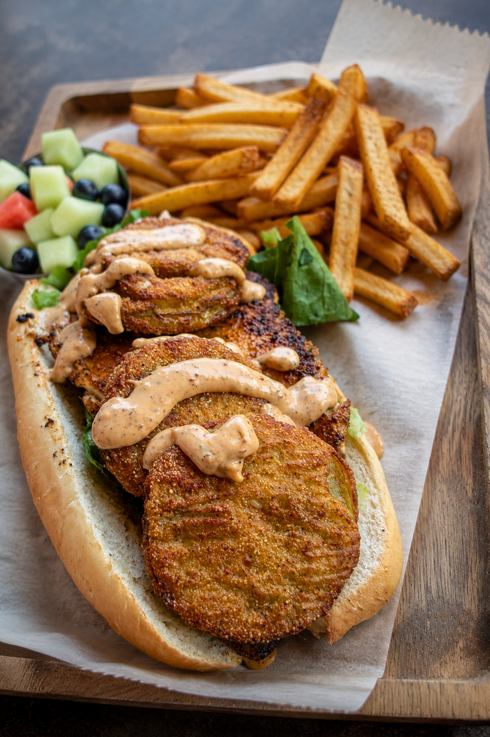 Fish Fry Poboy at Lakes End Cafe and Grill.png
