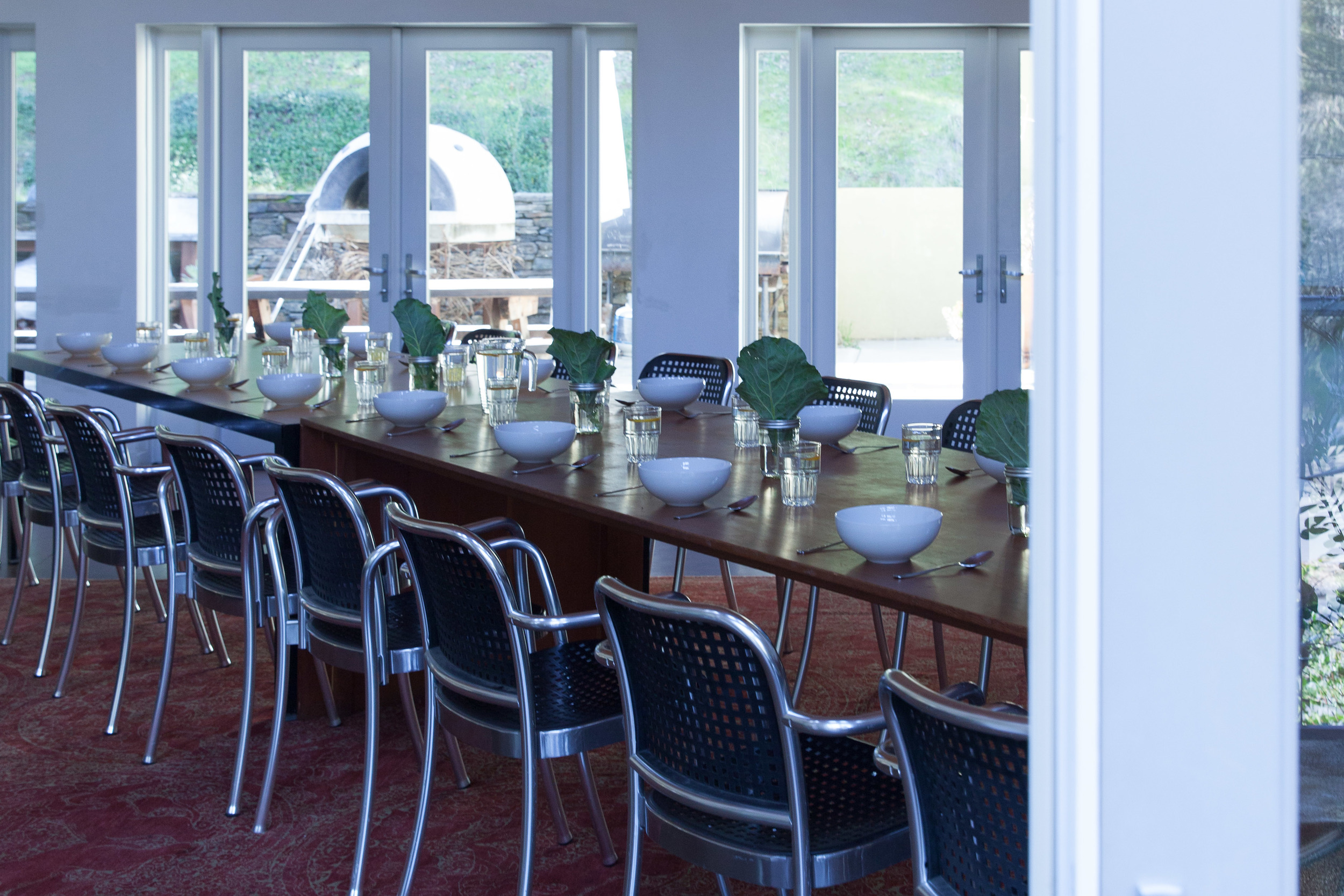  The table is set for the Recipe for Rebellion workshop at Montalvo Center for the arts  Photo by Tina Case 