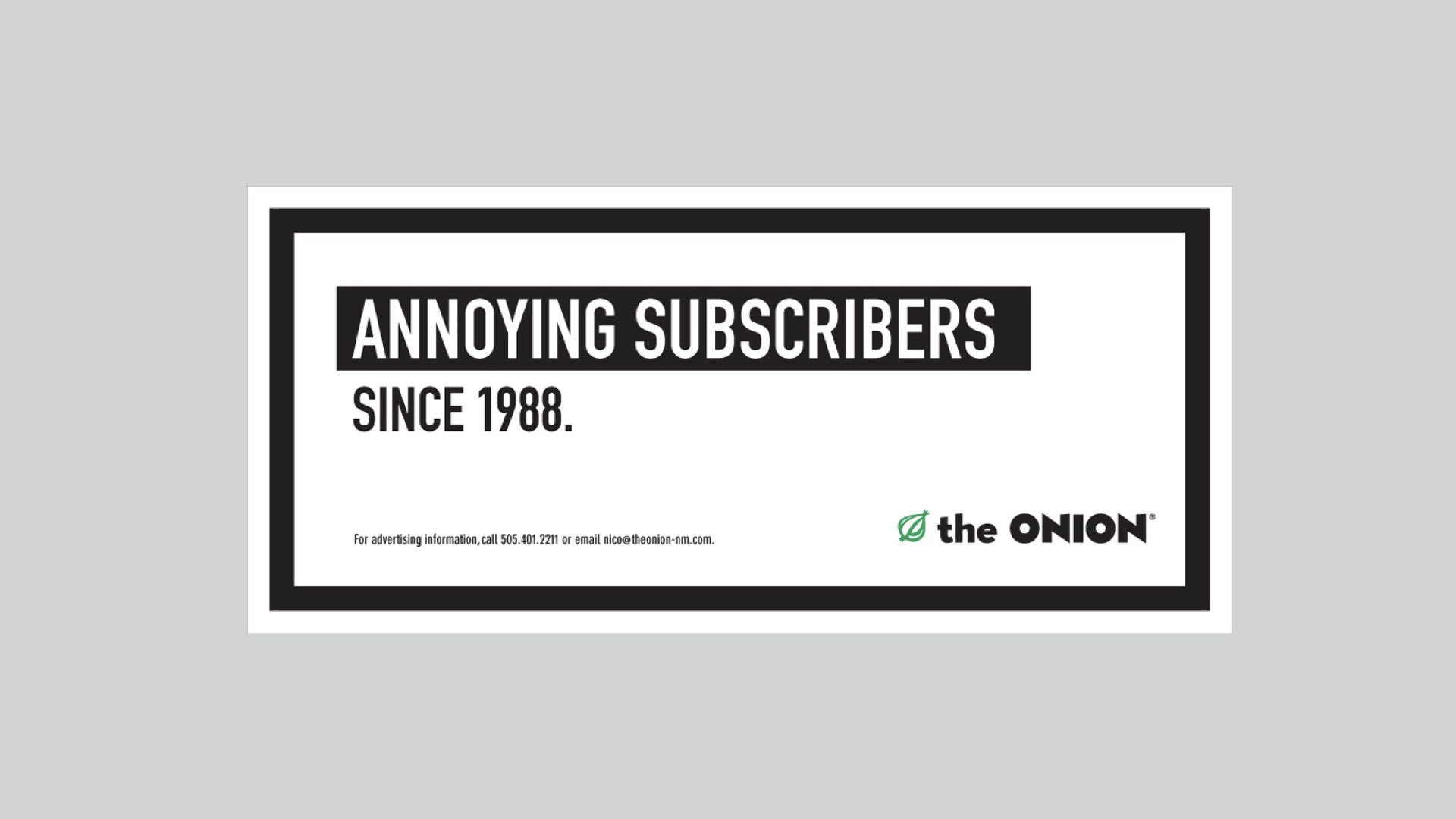 The Onion – Subscription series