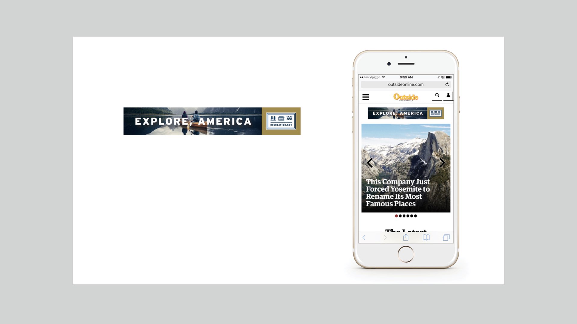Rec.gov banners encourage people to use the site to locate and reserve a favorite camping spot in one of our national parks.