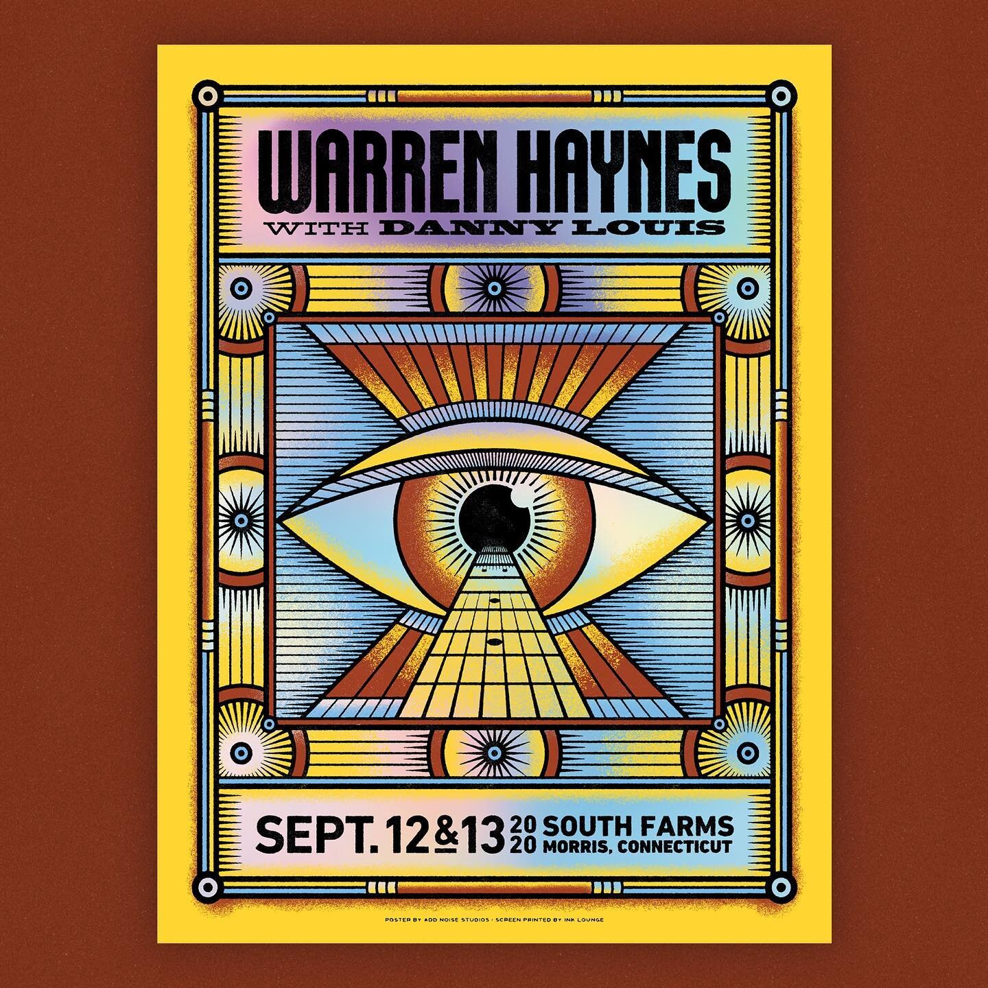 #tbt poster art for @thewarrenhaynes shows at South Farms last summer. I still have some foils and standard paper prints available in my shop! A nice little keepsake from the days of safe, socially distanced outdoor pod shows. Also, Warren is out on 
