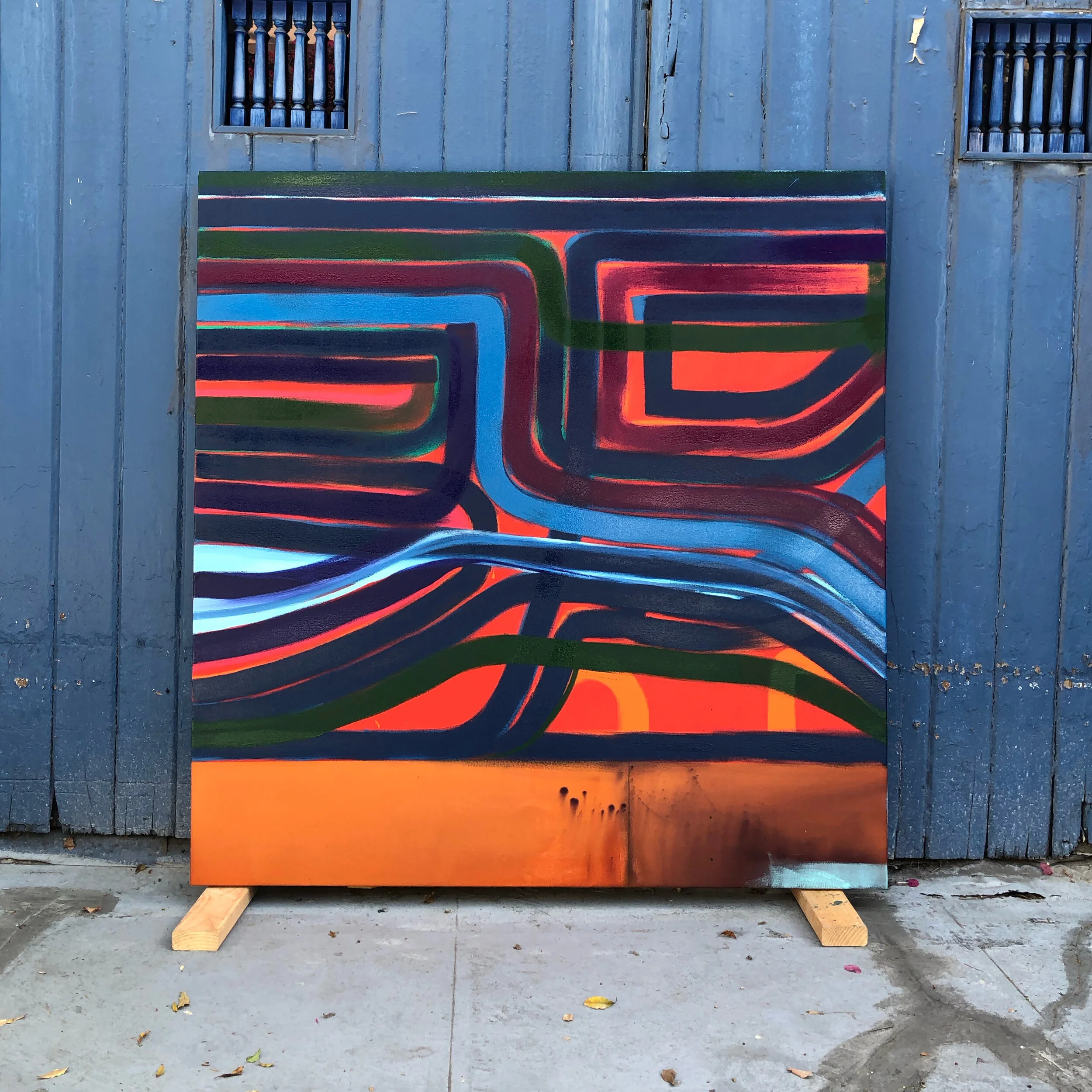  Tommy May, 58 x 56 Inches, Enamel on Canvas, 2020 