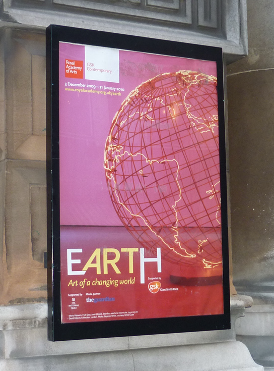 EARTH exhibition poster outside the Royal Academy of Arts
