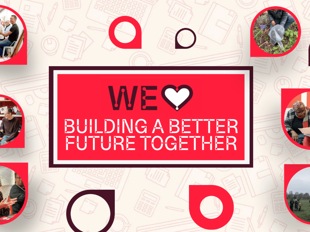 Together Culture brand graphic reading “WE ♥ BUILDING A BETTER FUTURE TOGETHER”, surrounded by community photographs.
