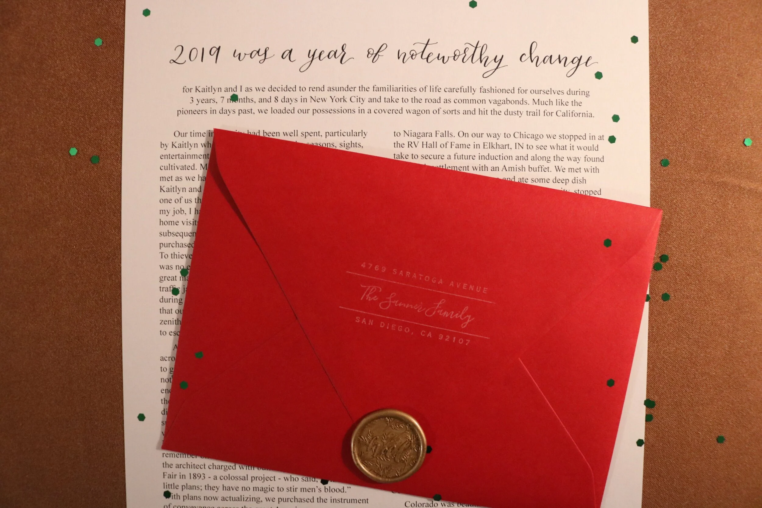 Our Christmas Card: The Letter