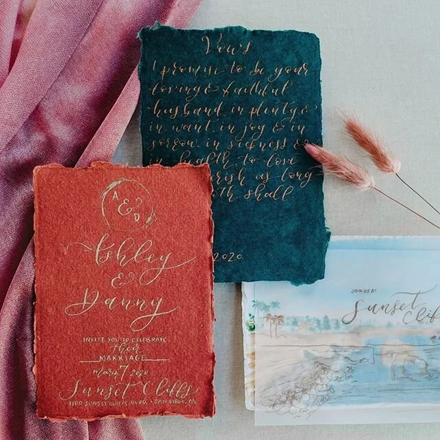 We were featured on @inspiredbythis today! Link in bio to read the feature and see the beautiful photos by @libertyshaubphotography! Loved working on these pieces for a beautiful pop-up wedding at sunset cliffs earlier this year. Natalie @littlemissp