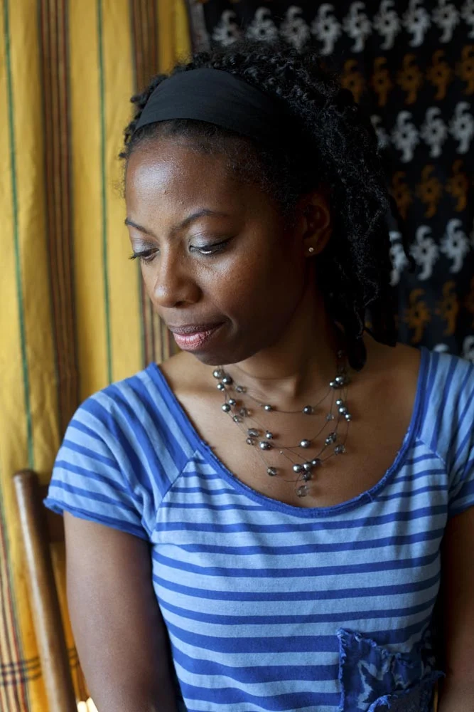 Portrait with African cloth 1