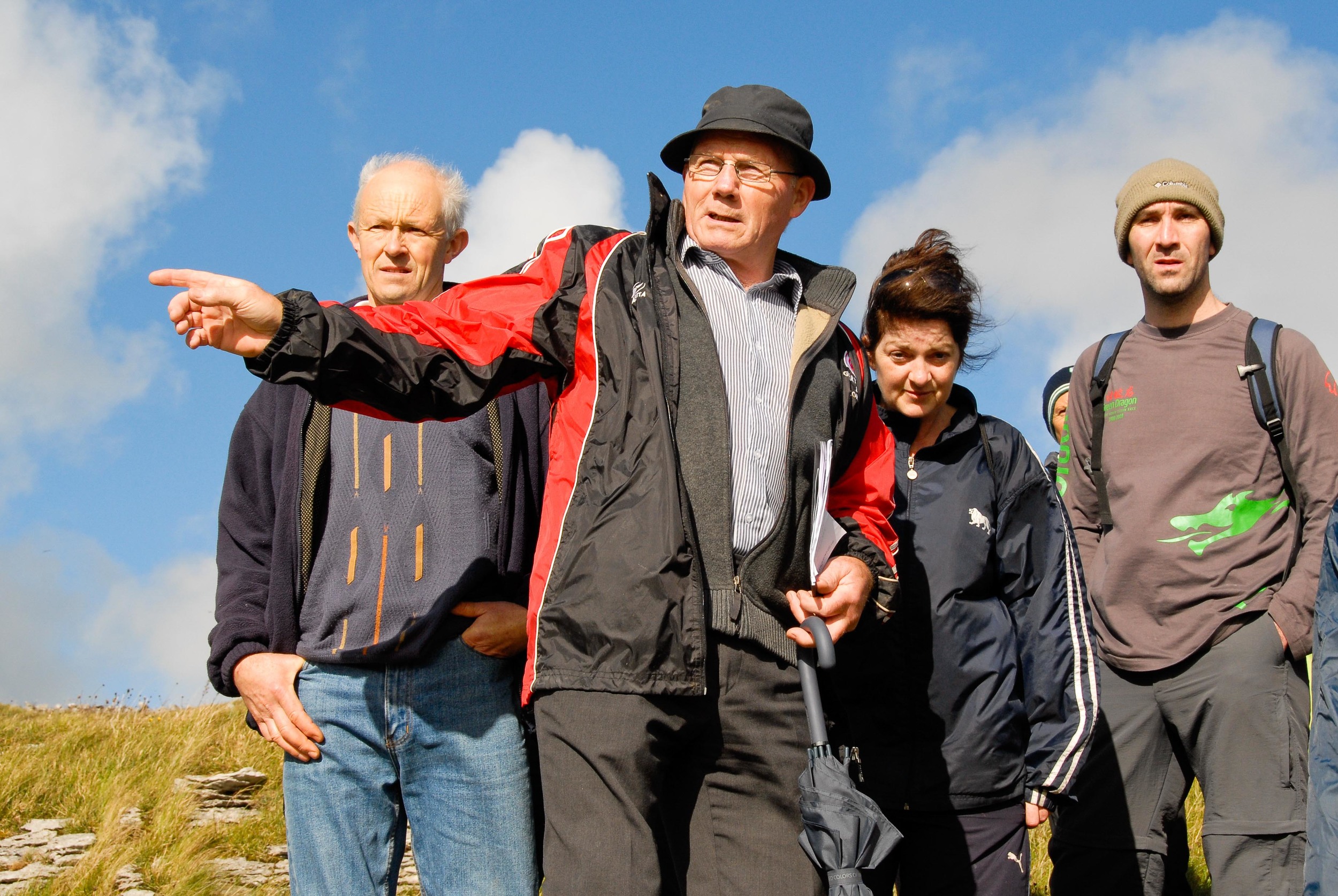 Patrick Nagle tells stories on his cattle winterage land in The Burren, County Clare, Ireland