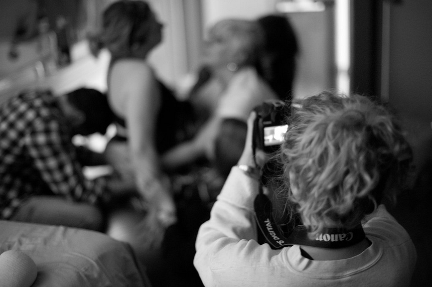 Photography by Jami Leavitt - depicting my bestie Taylor in action filming little video clips of my birth for me to turn into my first ever birth film.