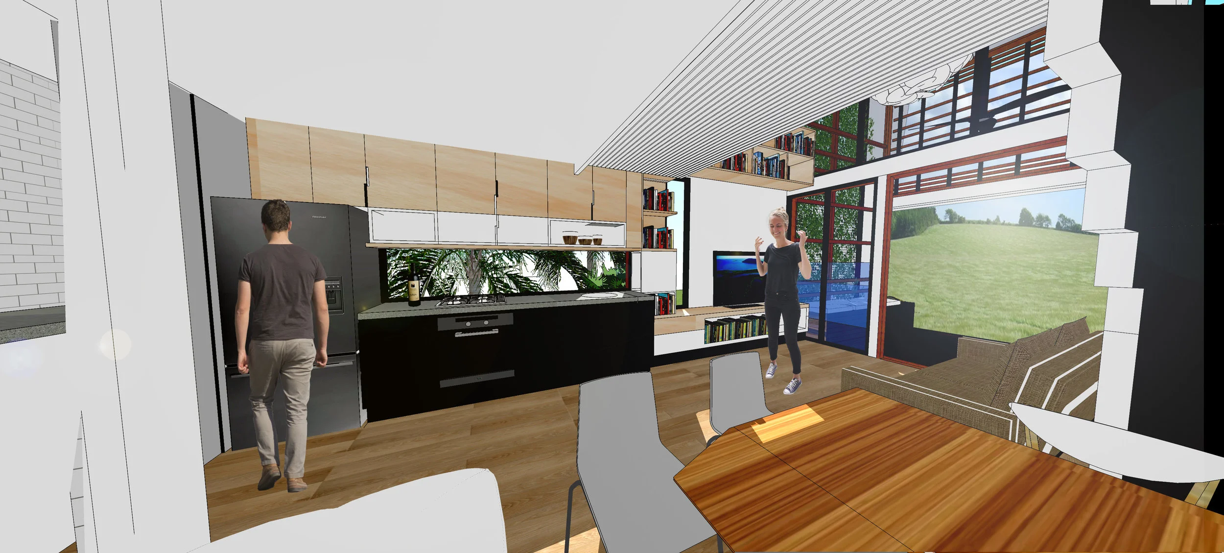 Interior Kitchen/ Lounge View