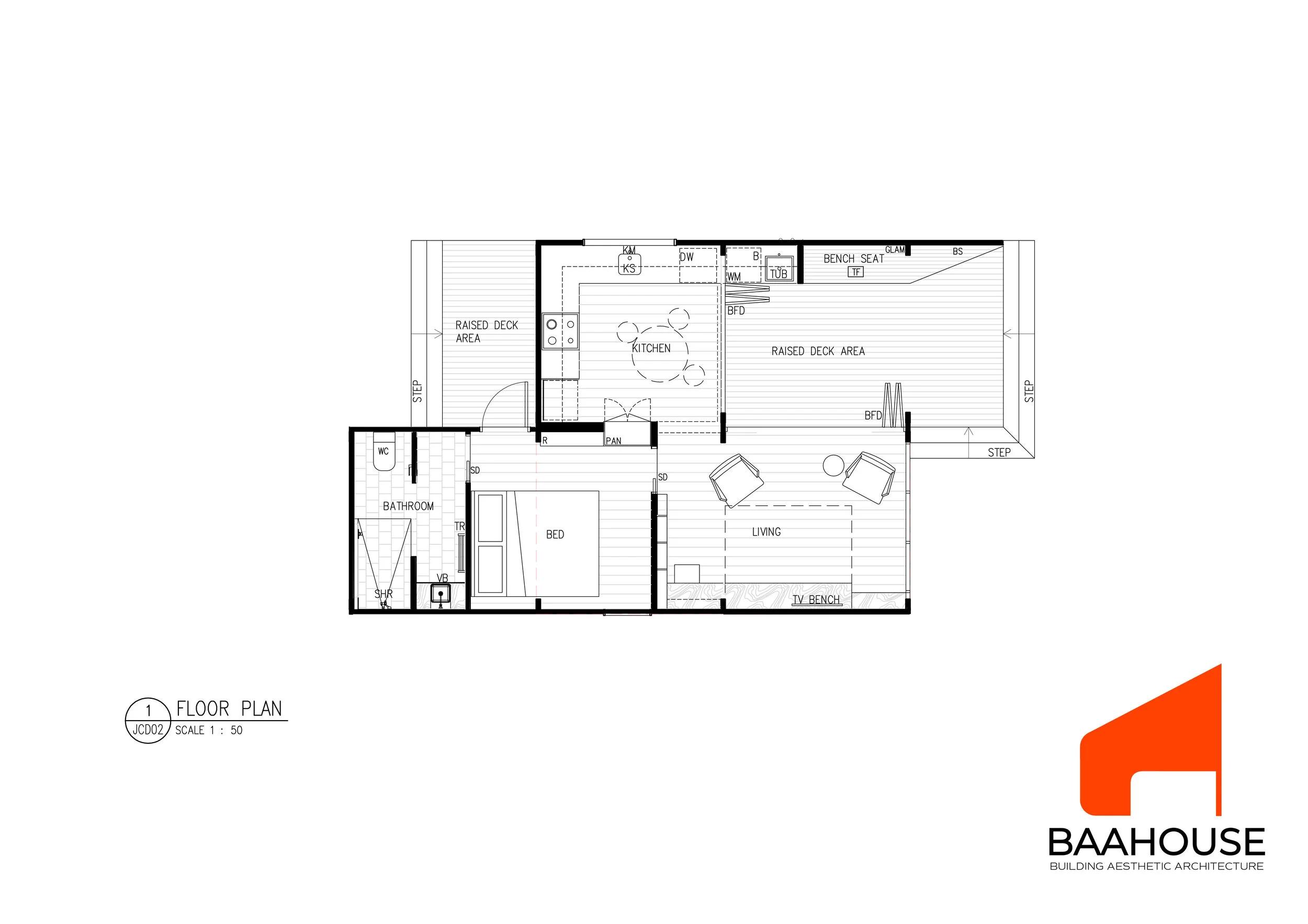 BAAHOUSE MODULAR- 1 BEDROOM OPTION 2