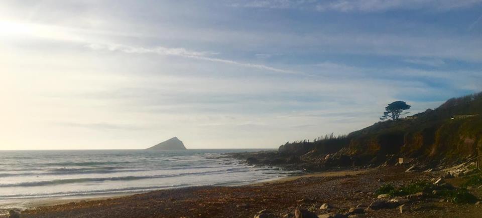 Wembury beach and Mew Rock
