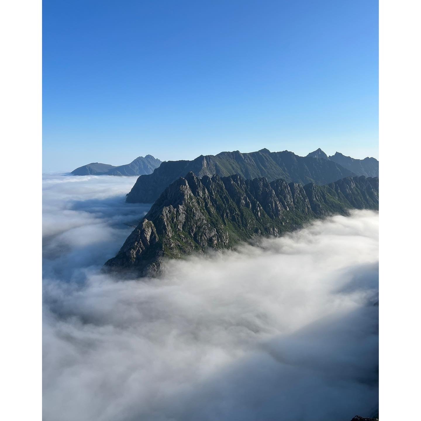 Top out view from Presten, after Vestpillaren Direct. Just been lucky enough to win @ukhillwalking Photo of the Week (Slides 2-3) with this view, so here&rsquo;s a blurt about the night. 
We started the route at 9:30pm to avoid the really oppressive 