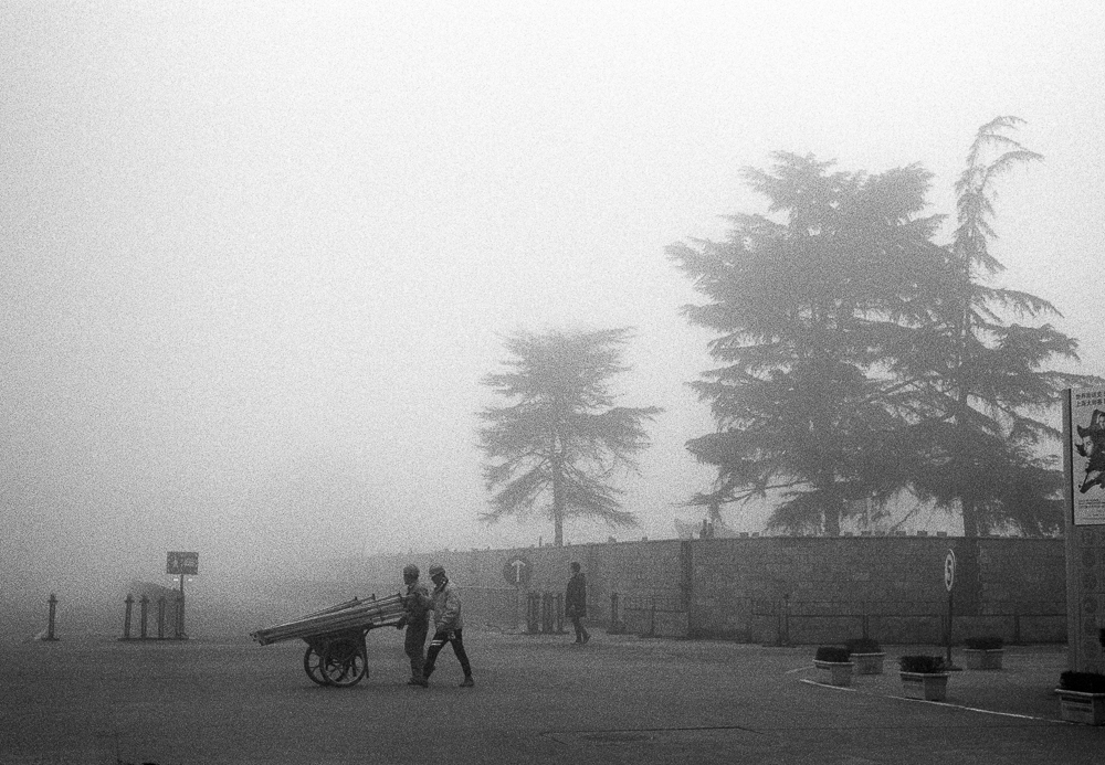 Builders in the Mist, Leica M6TTL and HP5 Plus film exposed at 1600