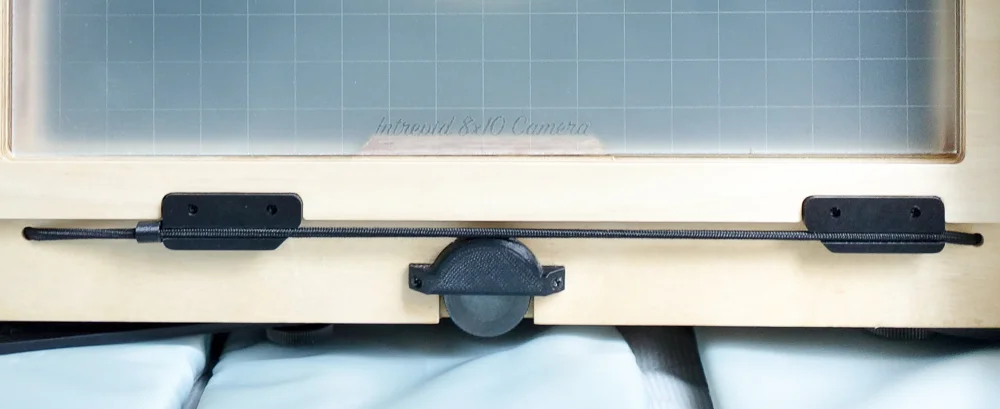 A close up of the screw mechanism used to change the orientation of the ground glass. Not all 10x8 cameras can change orientation (i.e. some are fixed in either portrait or landscape), so there is an upside to this design, too.