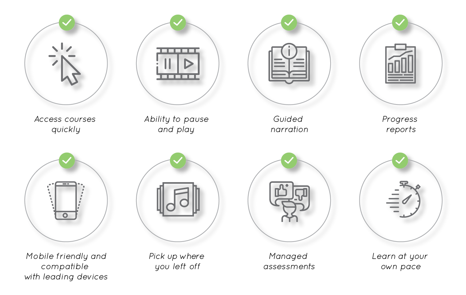 Access courses quickly