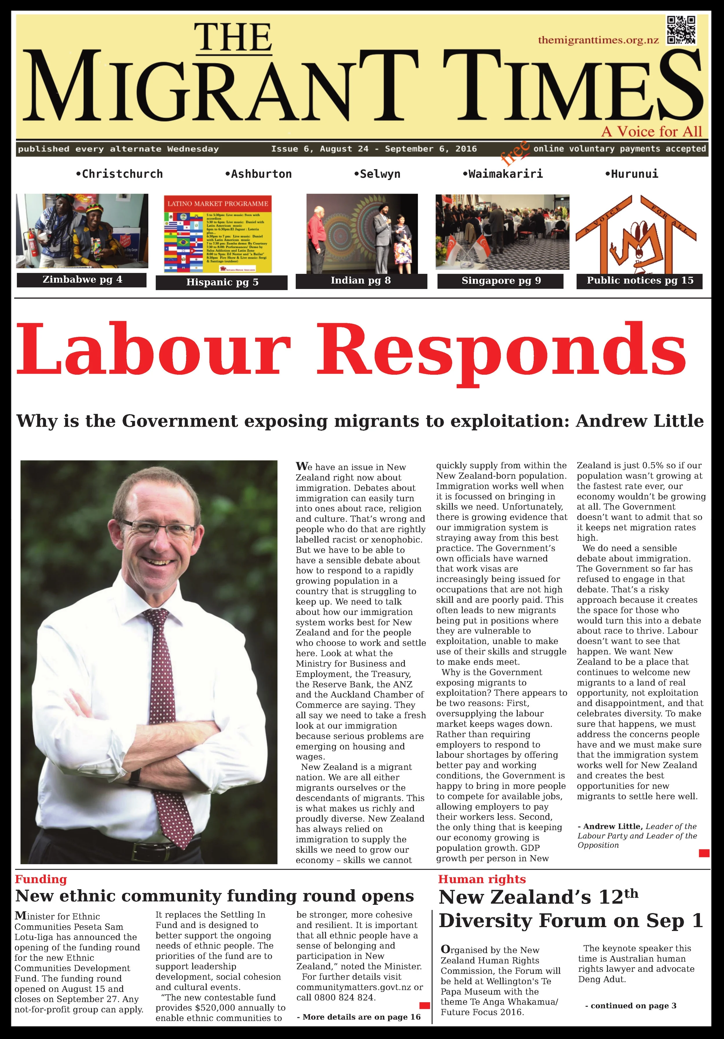 Click on the image to read the pdf version    Issue 6, August 24 - September6, 2016