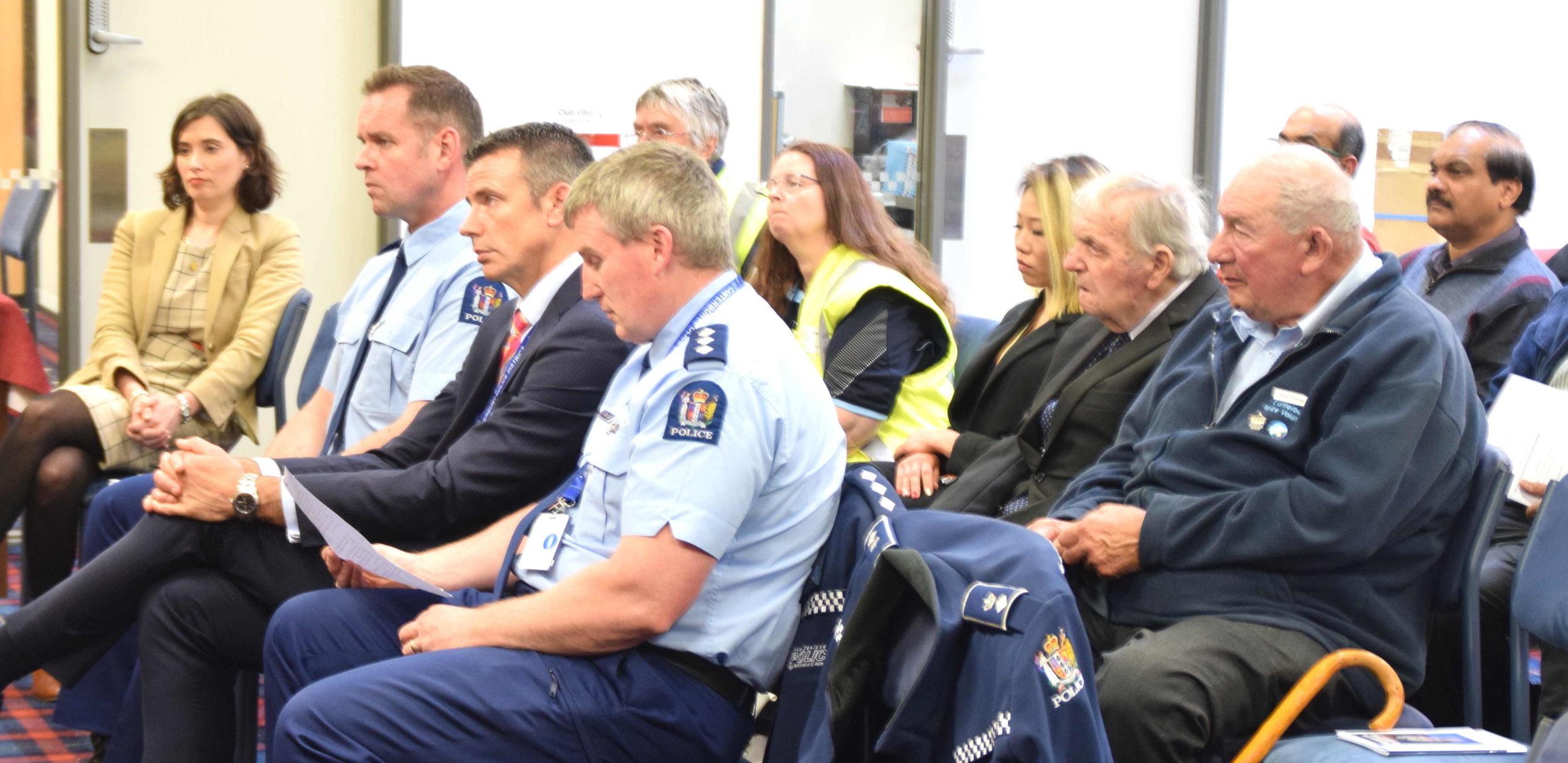  The top brass of Canterbury Police was in attendance too, along with members from Community Patrols. Seen here are (from left) Acting Inspector Paul Reeves, Detective Inspector Tony Hill and Acting Superintendent Peter Cooper. 