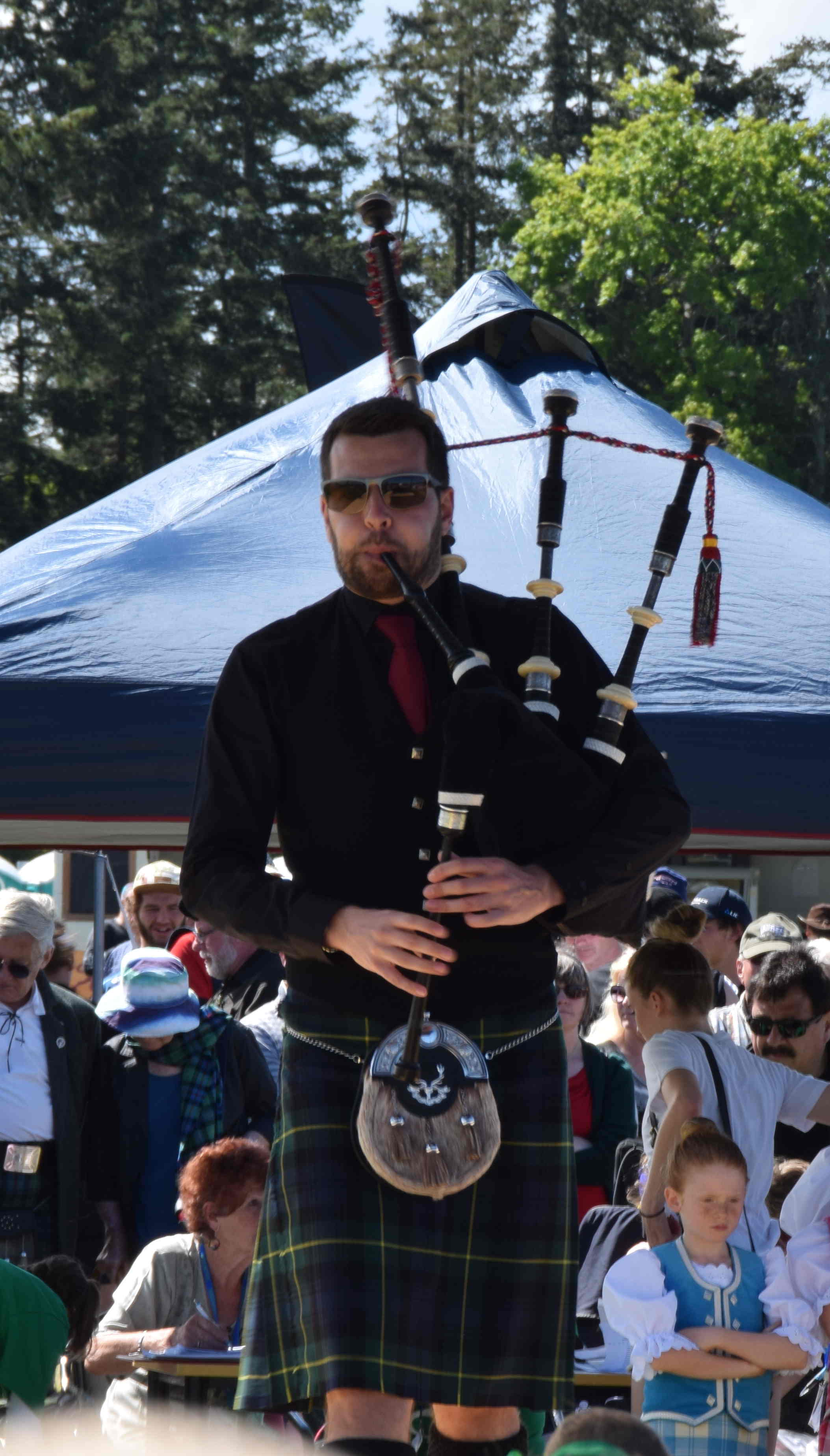 Kyle Warren, Chieftain for the Hororata Highland Games 2016, a piping