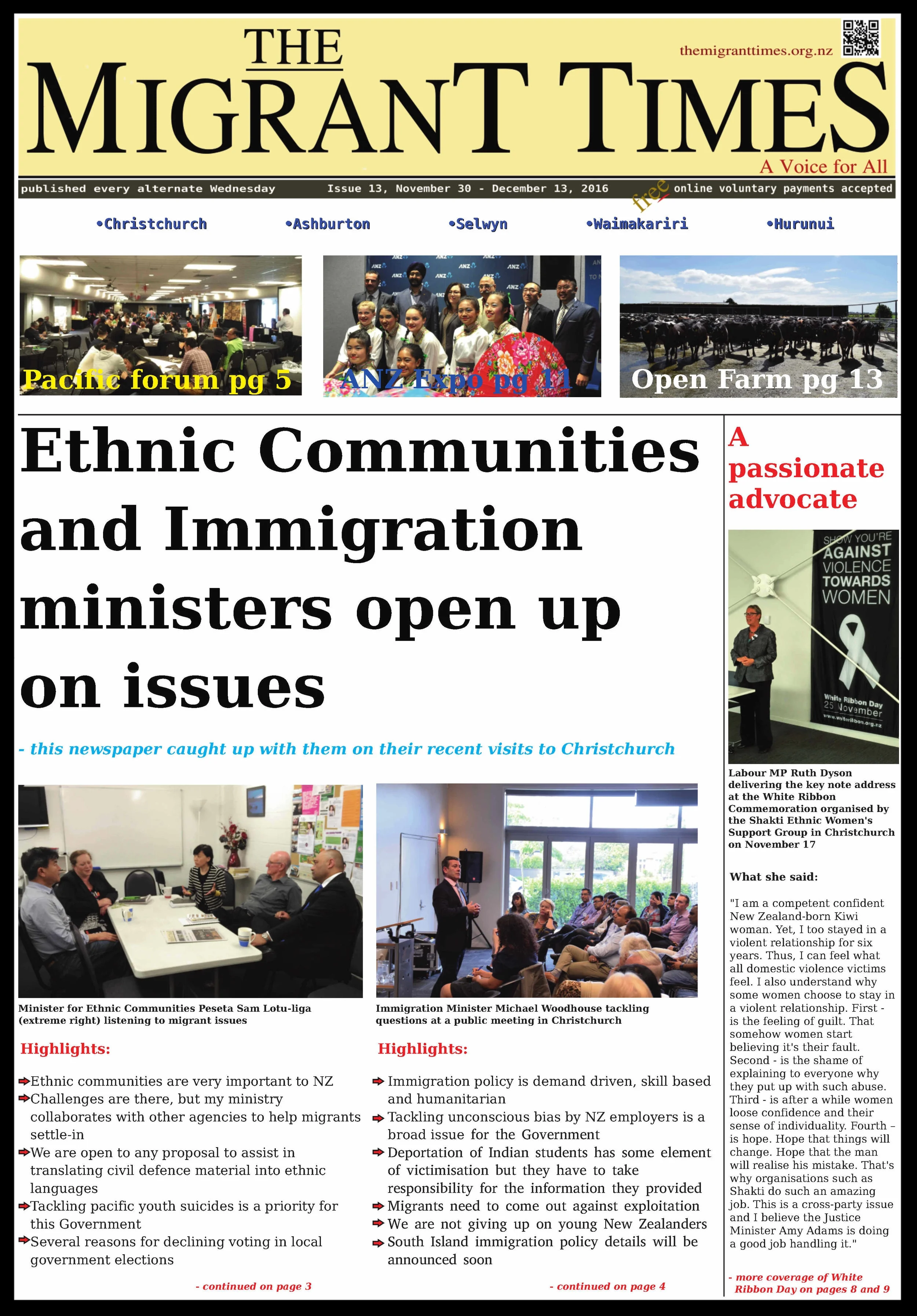 Click on the image to read the pdf version    Issue 13, November 30 - December 13, 2016