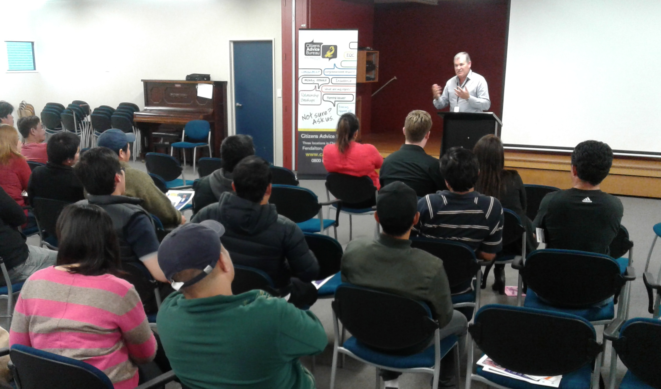  Gathering of Filipino dairy workers at a CAB seminar in Ashburton on March 29, where immigration issues and workers rights were discussed. (picture courtesy: Sally Carlton) 