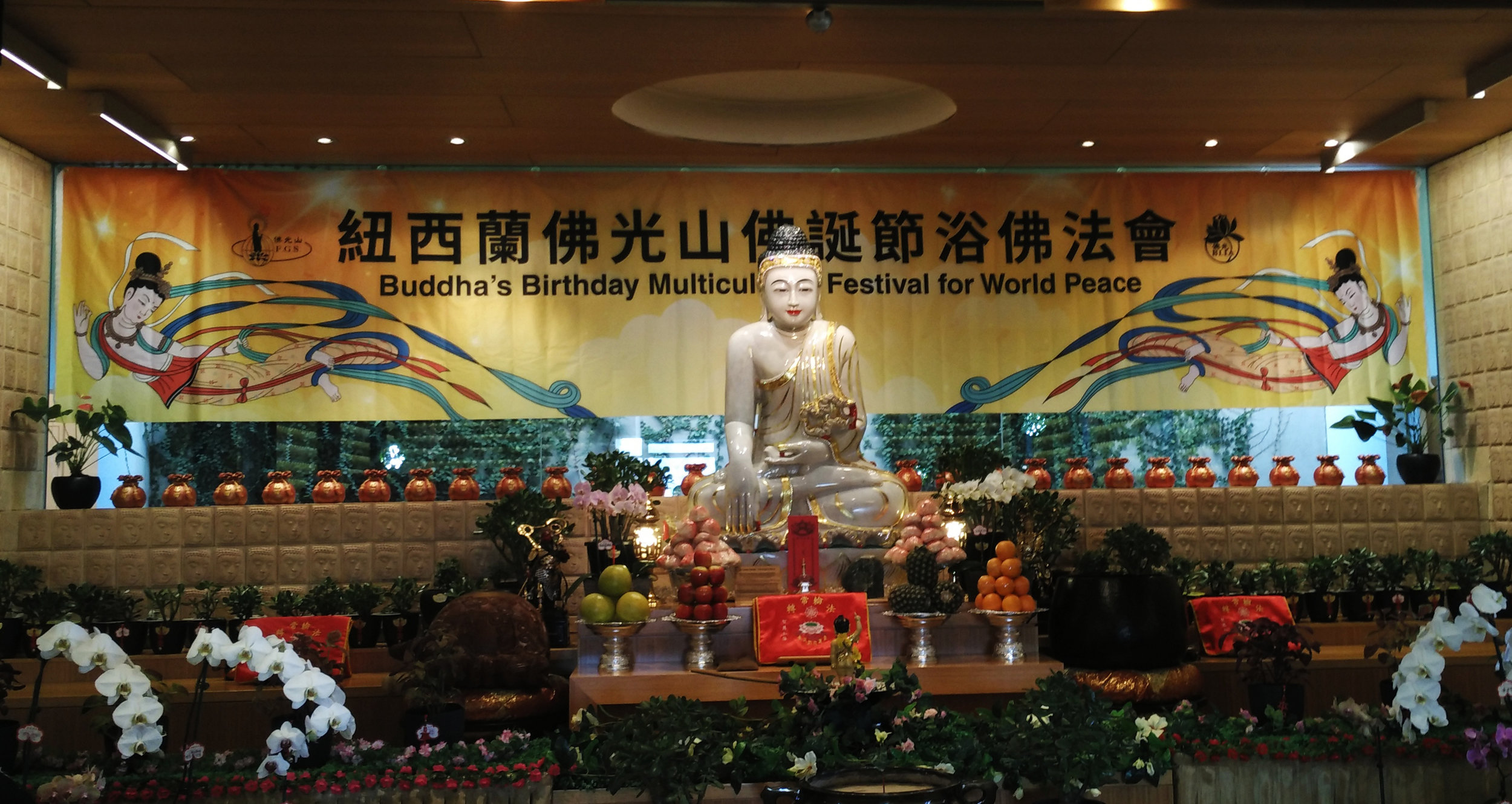 Celebrations at FGS Buddhist temple Christchurch's 10th anniversary and Buddha's birthday festival on April 22