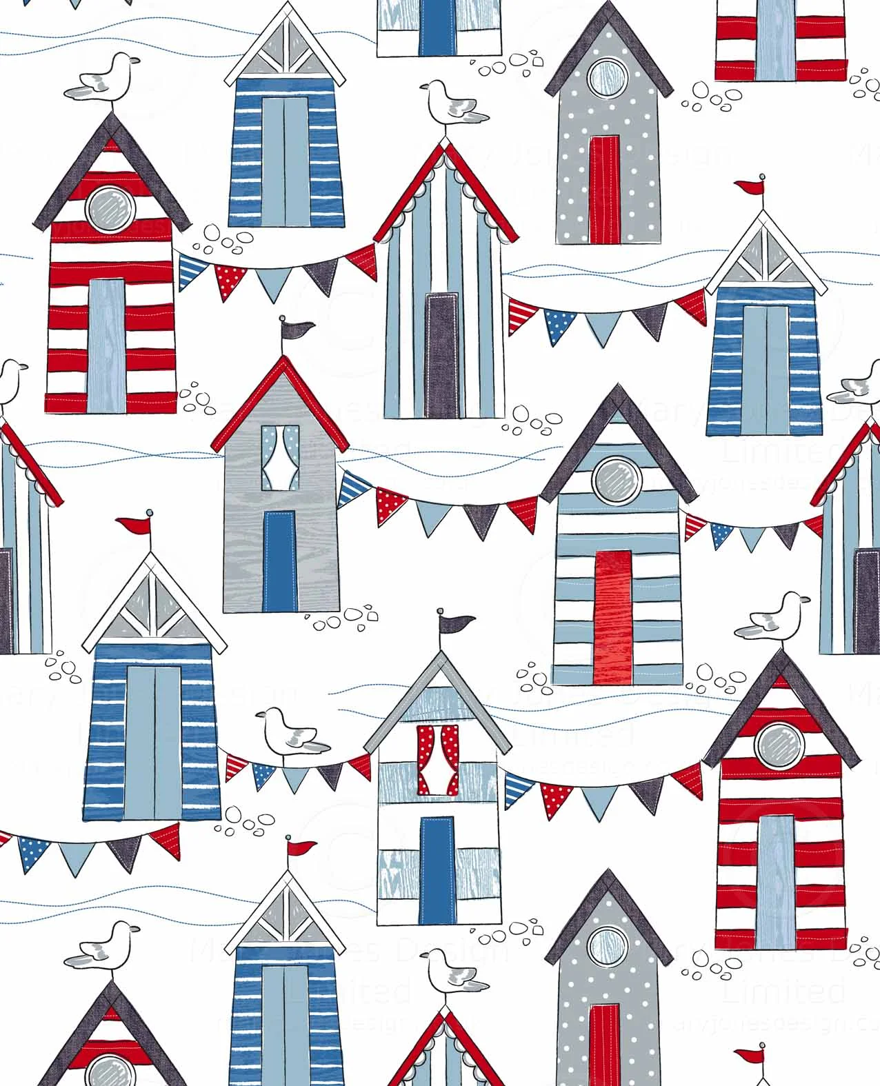 Beach Huts (Curtains/Bedding)