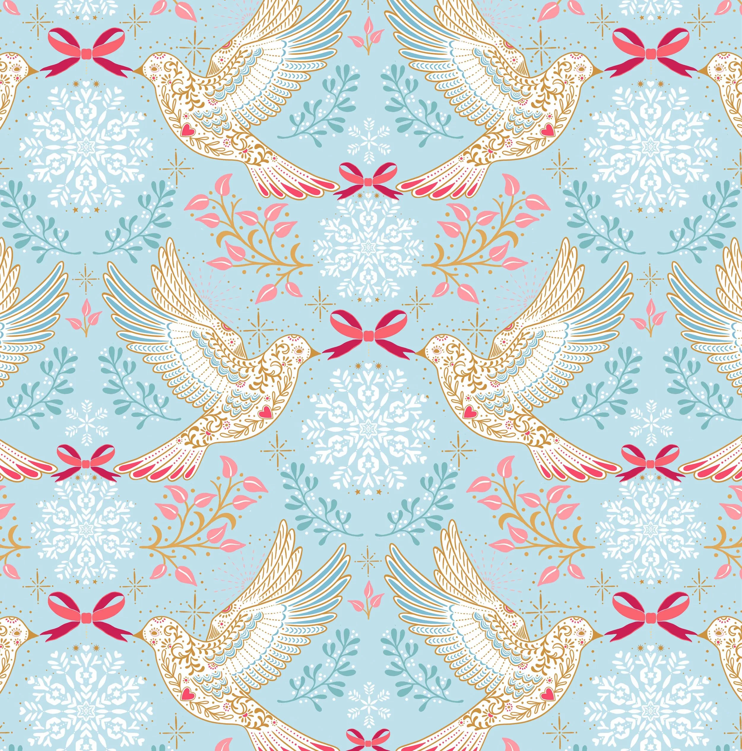 Xmas Dove New (Gift bags boxes wrap tags cards money wallets)