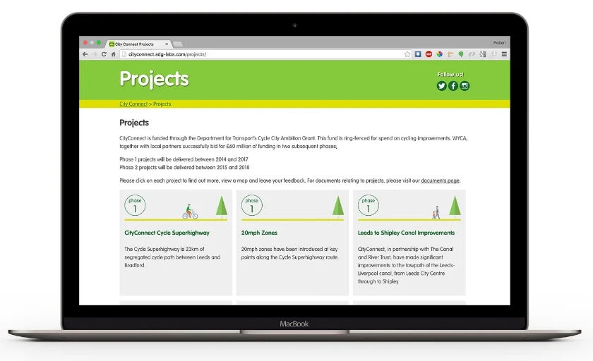 Individual projects have their own homepage for easy reference